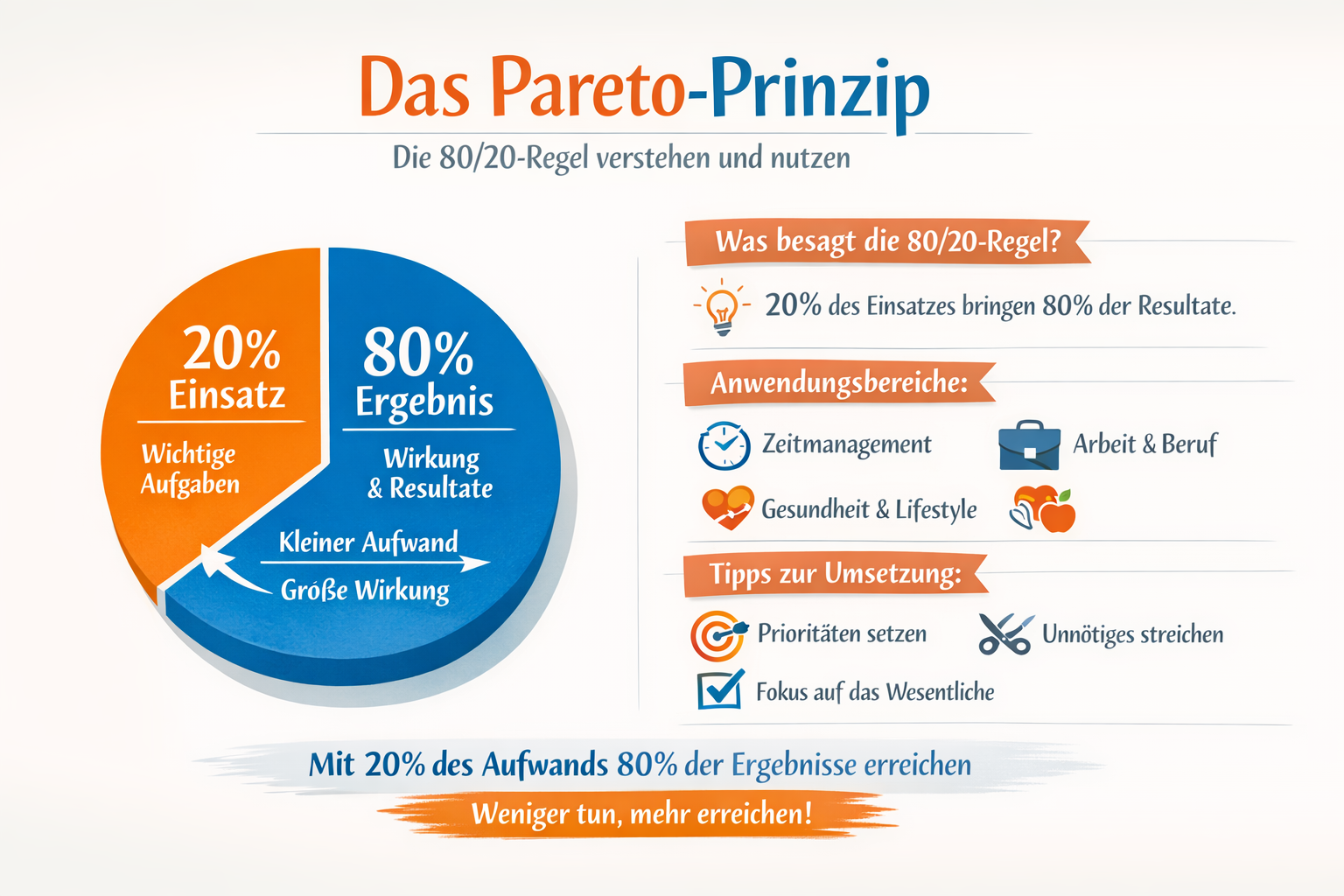 Pareto Prinzip Infografik