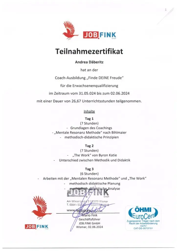 Urkunde zur Basisqualifikation der Hochschule Wismar, Seite 1